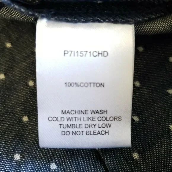 PARKER chambray pin dot polka dot cotton blue shorts Size Large NEW